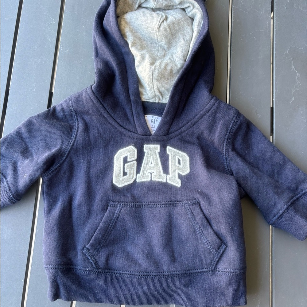 GAP Dark Blue Kids Hoodie with Gray Lining